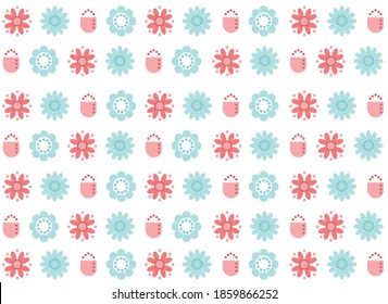 colored flowers, vector illustration on a white background