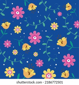 colored flowers wallpaper with leaves