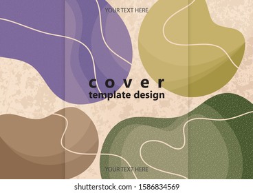Colored flowing abstract shapes, lines, particles on a light background with texture. Modern dynamic graphic design for business cards, invitations, gift cards, flyers, brochures. Vector illustration