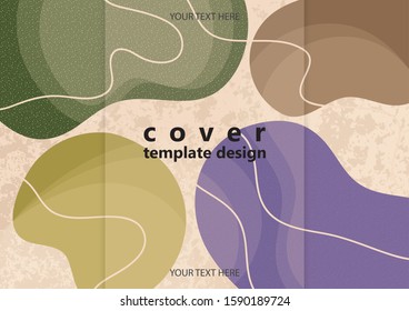 Colored flowing abstract shapes, lines, particles on a light background with texture. Modern dynamic graphic design for business cards, invitations, gift cards, flyers, brochures. Vector illustration