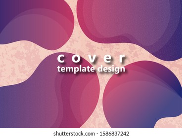 Colored flowing abstract shapes and particles on a light background with texture. Modern dynamic graphic design for business cards, invitations, gift cards, flyers, brochures. Vector illustration