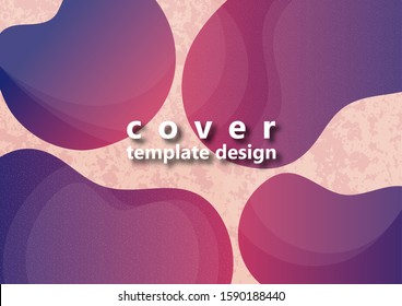 Colored flowing abstract shapes and particles on a light background with texture. Modern dynamic graphic design for business cards, invitations, gift cards, flyers, brochures. Vector illustration