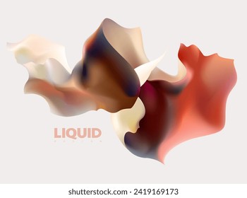 Colored fluid shape. Art liquid gradient form. Abstract vector background.