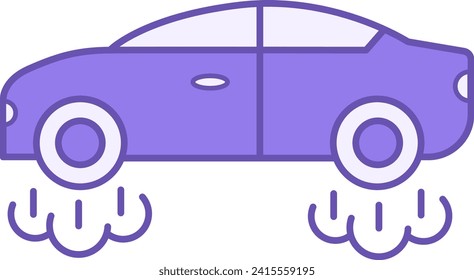 farbiges Autosymbol. Vektorsymbol der Abfahrt des Fahrzeugs Künftiges Technologiekonzept
