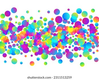Colored flying confetti scatter vector background. Rainbow round elements fiesta vector. Surprise burst party confetti. Prize event decoration illustration. Casino win.