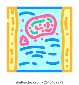 espuma colorida flutuante rio poluição química ícone cor vetor. espuma colorida flutuante rio poluição química sinal. símbolo isolado ilustração