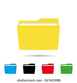 colored folders with files on a white background
