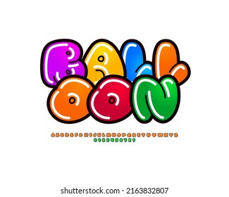 Tipo de letra coloreado, alfabeto cómico en el estilo de dibujos animados, letras mayúsculas y números, ilustración vectorial 10EPS