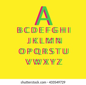 Colored font design vector 3d