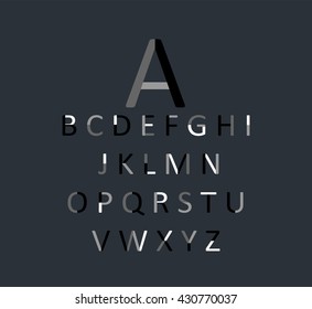Colored font flat design vector black, gray and white