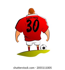 Colored football player with back number vector illustration suitable for multiple purpose