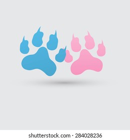 colored footprints illustration.