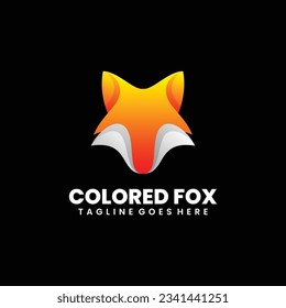 colored fox illustration colorful logo design