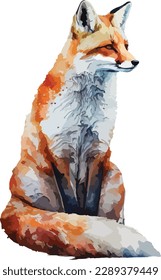 Vector Fox de color, impresión, ilustración
