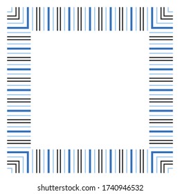 Colored frame, blank background vector design in blue and black colors.