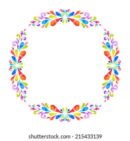 Colored frame composed of floral elements.
