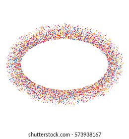 Colored frame isolated on white background. Colorful explosion of  confetti.  Flat design element. Vector illustration,eps 10.