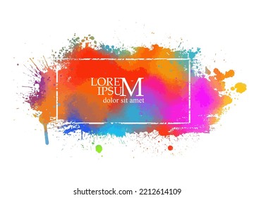 Marco de color hecho de manchas. Ilustración del vector