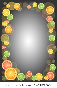 Colored frame of orange slices