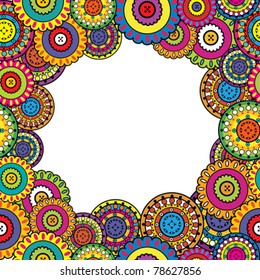 Colored frame with oriental motifs