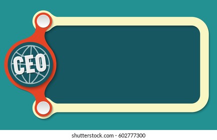 Colored frame for text and the word ceo management