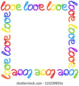 colored frame the word love
