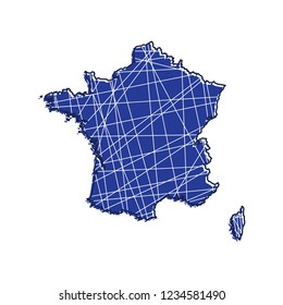 colored France map