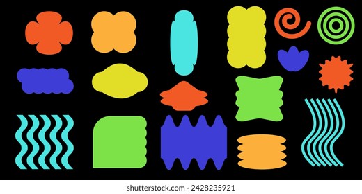 colored free forms, blob isolated vector 