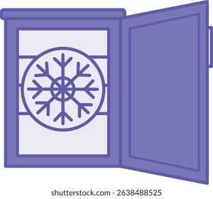 Colored Freezer Icon. Vector Illustration. Electric Appliance For Long-Term Food Storage. Home Appliances Concept