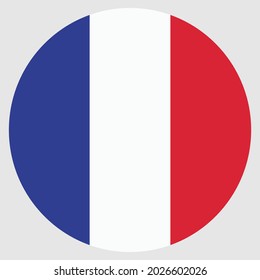 Bandera francesa de colores. Ilustración vectorial de la bandera francesa circular