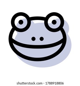 Colored Frog head icon vector in cartoon design. Concept for animal. Eps10 vector illustration.