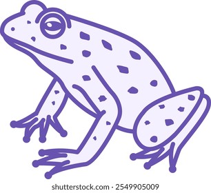 Farbiges Frosch-Symbol. Vektorgrafik. Amphibien, Amphibien, Kröten. Frosch mit großen Augen und langen Beinen zum Springen. Tierkonzept