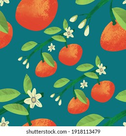 Patrón de repetición ininterrumpido de mandarina frugal colorida