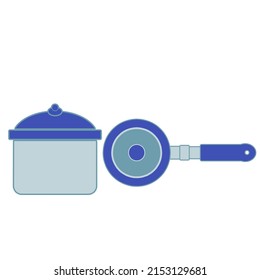 Colored Frying pan,saucepan,griddle, pot cooking logo with transparent and white background. Graphics vector illustrations