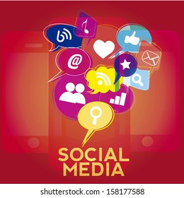 a lot of colored functions that social network has