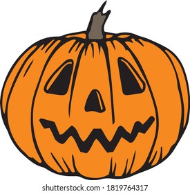 colored  funny orange pumpkin on Halloween vector