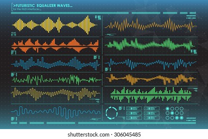 colored futuristic equalizer waves for the HUD interfaces