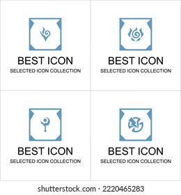 Los juegos de colección de activos de juegos en color se pueden utilizar para los elementos de interfaz de usuario de juegos y símbolos o emblemas de capacidad