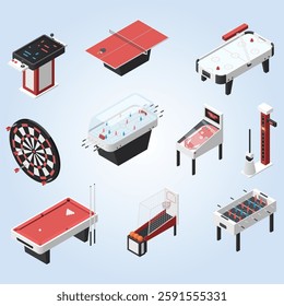 Colored games game machine isometric flowchart composition