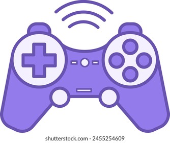 Colored Gaming Icon. Vector Icon of Wireless Gamepad. Joystick, Game Console or Controller. Computer Games Concept