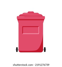 Colored garbage can, a container for sorting waste, zero waste recycling, vector illustration.
