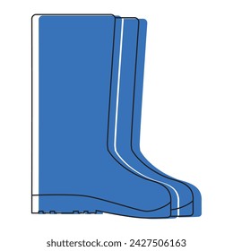 Colored gardening boots icon Vector illustration