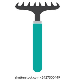 Colored gardening rake icon Vector illustration