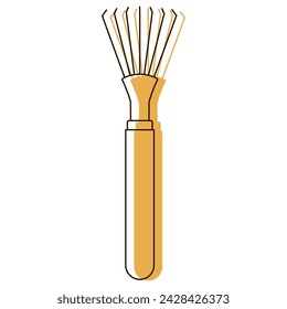 Colored gardening rake icon Vector illustration