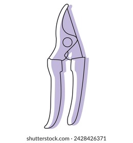 Colored gardening scissors icon Vector illustration