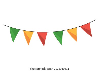 diseño de guirnaldas de colores sobre blanco
