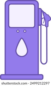 Colored Gas Pump Icon. Vector Icon. Fuel Pumping Unit for Car. Road Concept