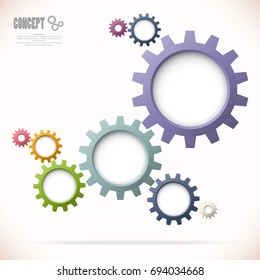 colored gear wheels showing business cooperation concept graphic