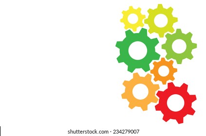Colored gears as energy efficiency concept