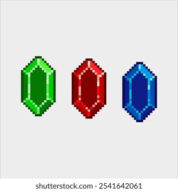 Gemas de colores, objeto de pixel art